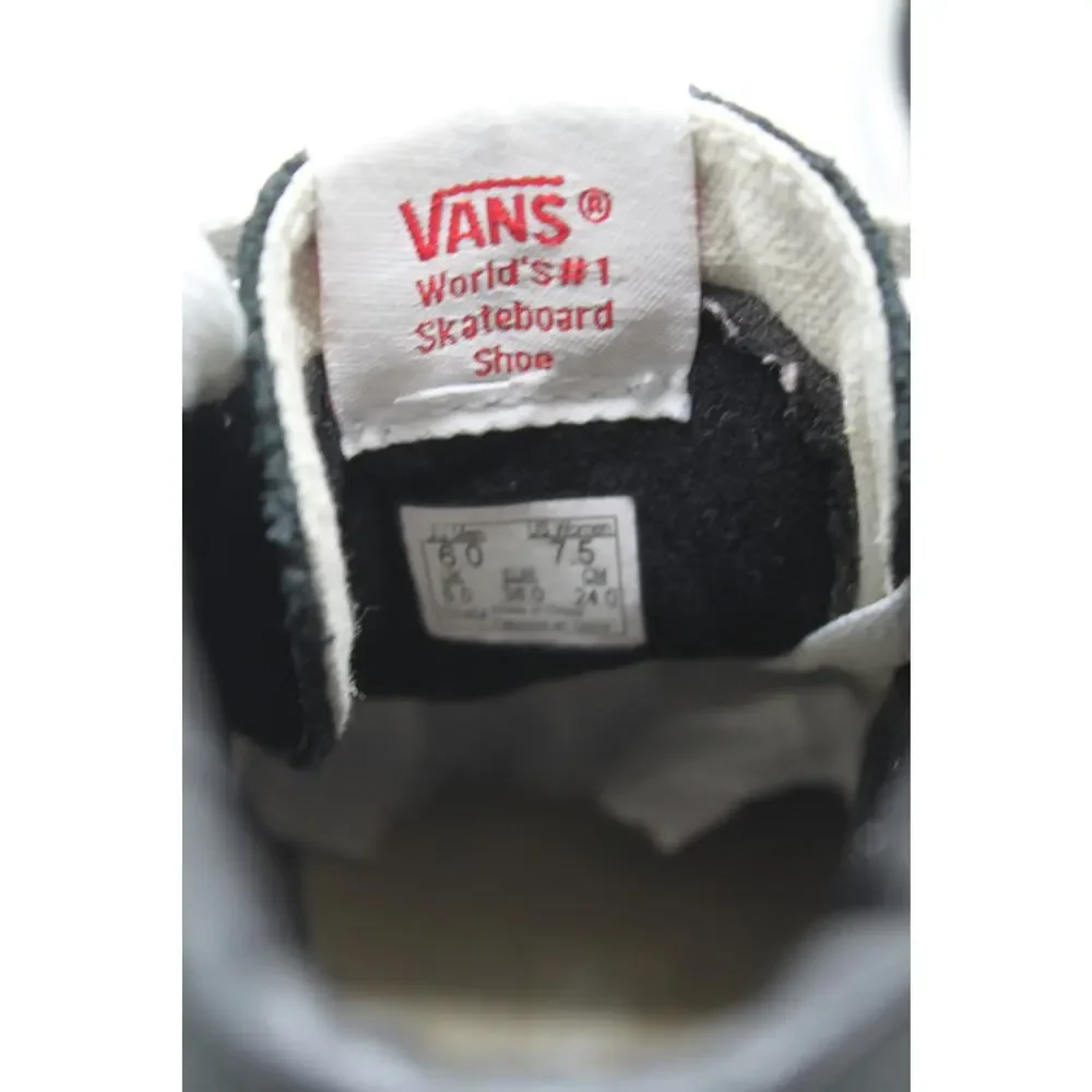 Vans Black & White Streetwear Skater Casual Suede Canvas High Top Sneakers 7.5